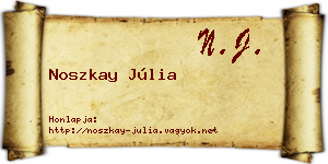 Noszkay Júlia névjegykártya